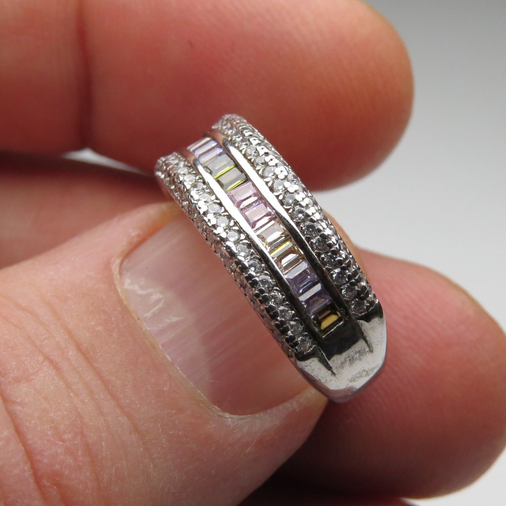 925 Sterling Silver Diamond Ring 72$